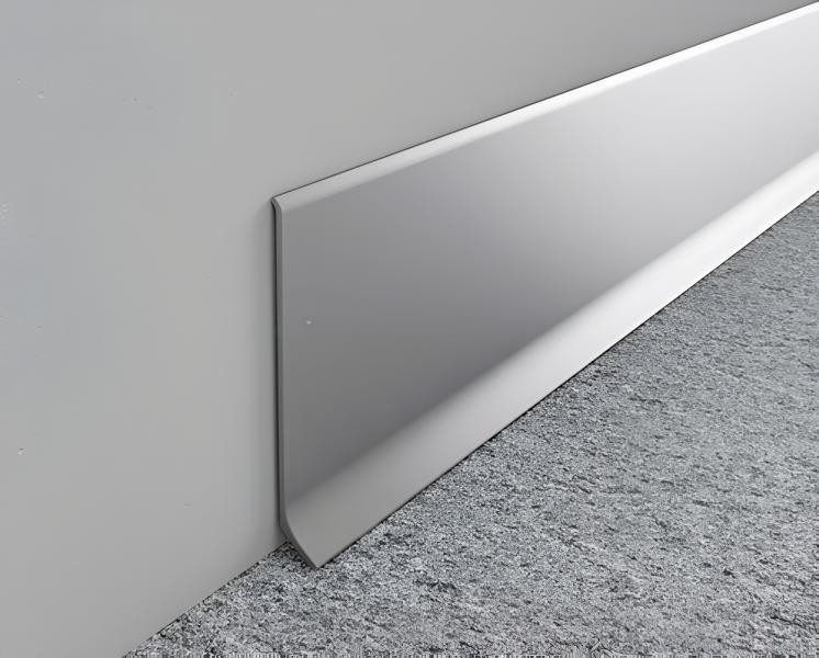 Плинтус для пола алюминиевый 100 мм ПТ-100 сырой алюминий 3 м