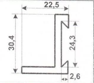 Уголок крепежный для раздвижных дверей 23х30 мм длина 5-6 см