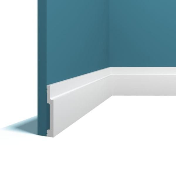 Напольный плинтус 12х80 мм Перфект Плюс P116 белый 2 м белый ударопрочный полимер