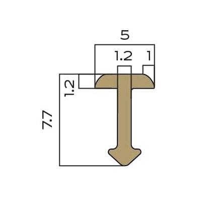 Т-профиль из латуни полукруглый 5 мм NEEXY PVL69-03 BAO брашированный 2.7м
