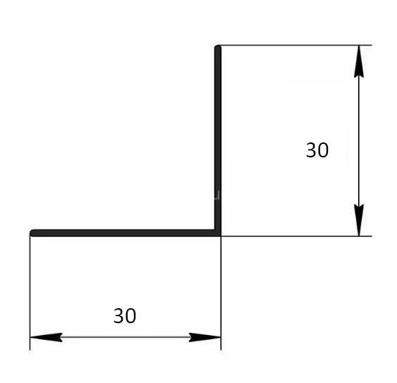 Отделочный алюминиевый уголок 30х30 мм Евротрим 0344.00 золото 3 м