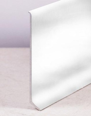 Напольный плинтус алюминиевый ПЛ-100 Серебро глянец браш 3 м