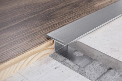 T-образный профиль с фиксацией под покрытие нержавеющая сталь 8 мм FTZ 8 M Сталь сатинированная 2,7 м