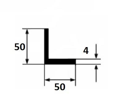 Уголок алюминиевый 50х50х4 мм 3 м