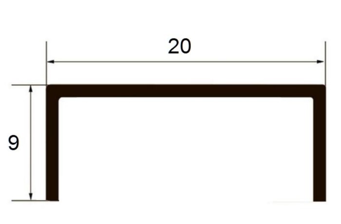 Алюминиевый П-образный профиль 9х20 мм Б-2 бронза люкс 2,7м