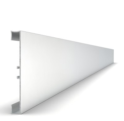 Алюминиевый плинтус с кабель-каналом для пола 60 мм Мега-Трейд 9143 серебро 3 м