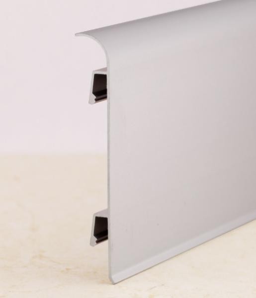 Напольный плинтус алюминиевый ПЛ-70 Серебро матовое 3 м