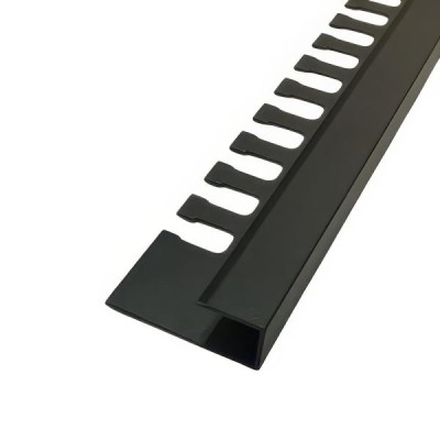 П-профиль алюминиевый окантовочный 10 мм ПО-П10 Чёрный муар 2,7 м