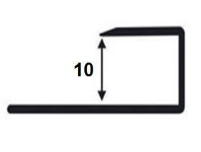 П-профиль алюминиевый окантовочный 10 мм ПО-П10 Чёрный муар 2,7 м