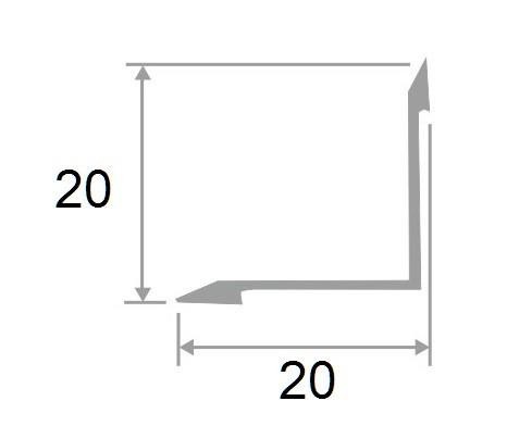 Алюминиевый уголок 21х21 мм ПВ21х21 внутренний бронза люкс 2,7 м