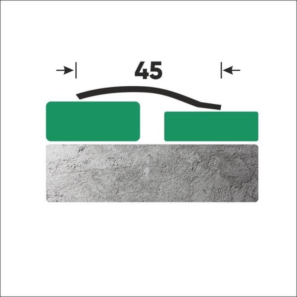 Разноуровневый порог стальной 45 мм FAP 4 P полированная сталь 2,7 м