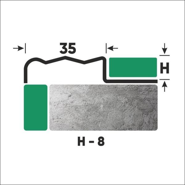 Угловой порог стальной закладной 35х8 мм FCGR 8 P полированная сталь 2,7 м