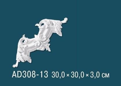 Угловой элемент с орнаментом Перфект AD308-13 300х300 мм белый полиуретан