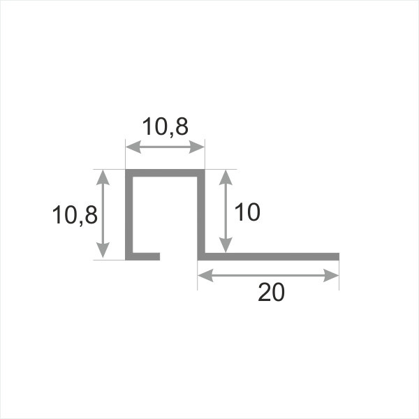 Закладной стальной П-профиль 10х10 мм SBP110-10H-28 черный матовый 2,7 м