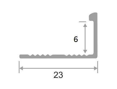 Алюминиевый профиль L-образный 6 мм ПО-Г6 Бронза матовая 2,7 м