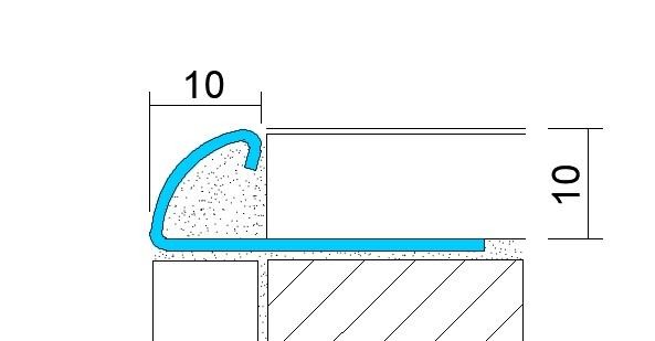 Профиль С-образный из нержавеющей стали 10 мм SR003-10H SGB Серебро глянец браш 2,7 м