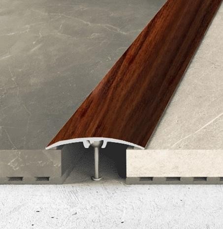 Алюминиевый порог одноуровневый округлый 40 мм Effector A 64-2402 Красное Дерево Того 2,7 м