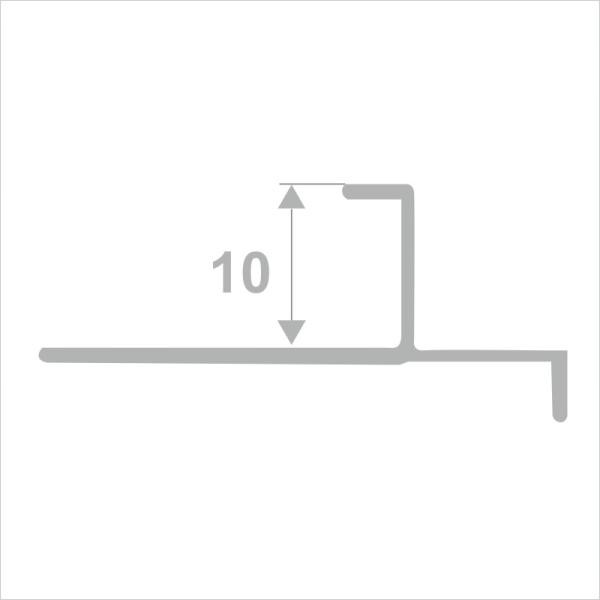 Алюминиевый профиль закладной фигурный угловой 10 мм ПО-204-34 черный муар 2.7 м