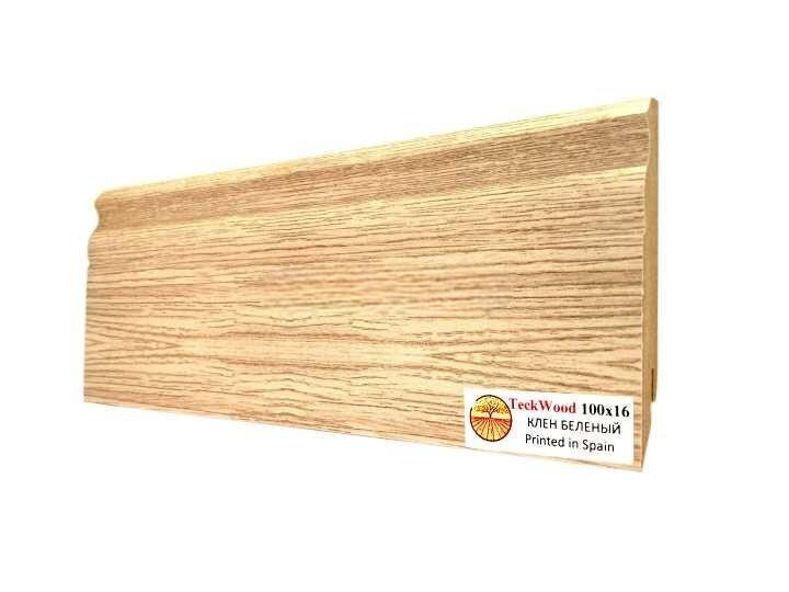 Плинтус для пола 100х16 мм Teckwood Клен Беленый цветной МДФ 2.15 м