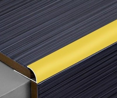 Профиль С-образный алюминиевый для плитки (раскладка) ПО-14 Золото матовое 2,7 м