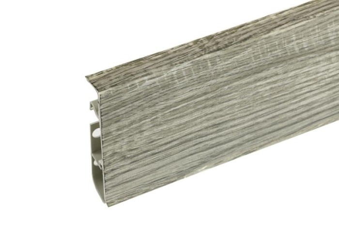 Напольный плинтус ПВХ 75 мм Cezar Hi-Line Prestige 317 Темная сосна Агас 2,5 м