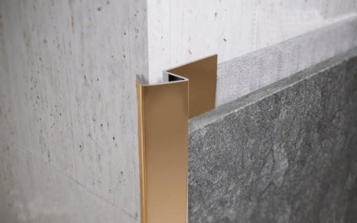 Наружный профиль для плитки из нержавеющей стали 10 мм FX 10 GP Золото полированное 2,7 м