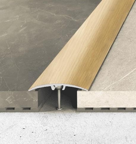 Алюминиевый порог одноуровневый округлый 40 мм Effector A 64-25 Клён 2,7 м