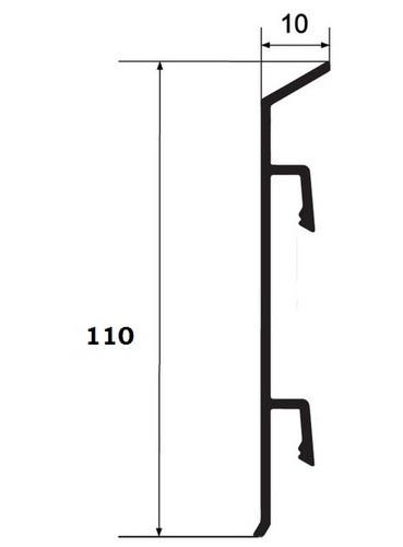 Фурнитура для напольного плинтуса ПТ-110 ПВХ окончание (кмп) черный