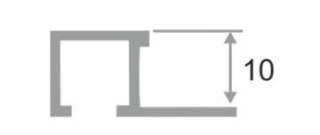 Алюминиевый П-профиль закладной ПО-П10х10 Черный матовый 2,7 м