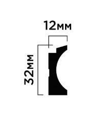 Финишный молдинг для панелей HiWood LF139B BU20 под дерево 12х34 мм 2,7 м