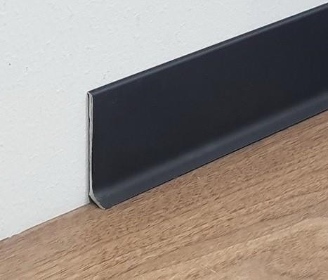 Алюминиевый плинтус для пола 80 мм Евротрим L-80 2156 черный 2,95 м