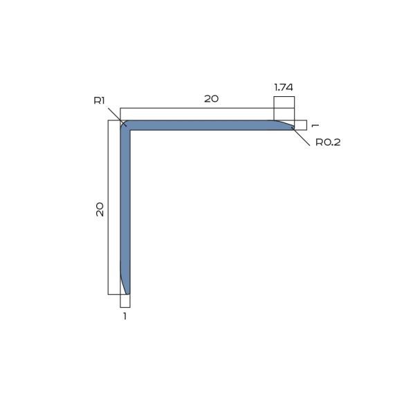 Уголок 20х20 мм алюминиевый NEEXY PV63-14 MRG розовый матовый 2.7 м
