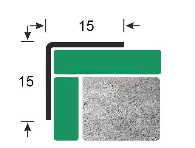 Стальной уголок равнополочный ПБ 15х15 прямой полированный 2.7 м AISI 304