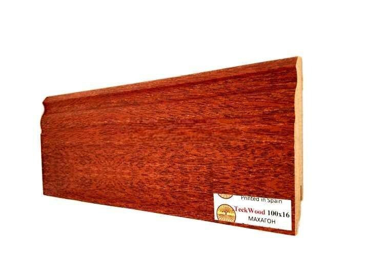Плинтус для пола 100х16 мм Teckwood Махагон цветной МДФ 2.15 м