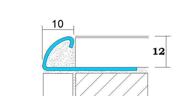 Профиль С-образный из нержавеющей стали 12 мм SR003-12H SGB Серебро глянец браш 2,7 м