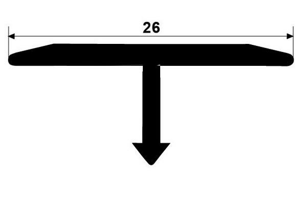 Латунный Т-профиль Yakamoz ЛТ-26 латунь хром 2,7 м