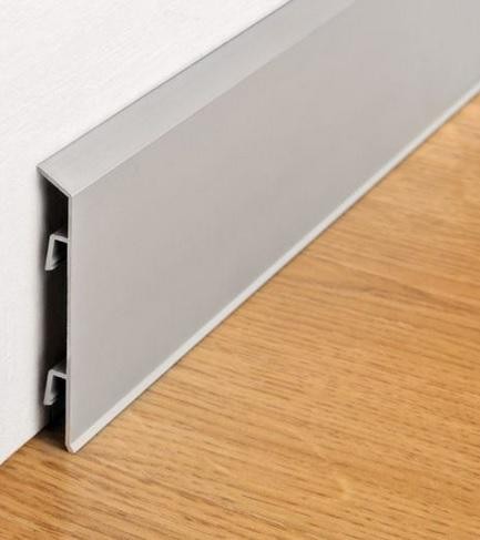 Напольный плинтус алюминиевый 100 мм ПТ-110 сырой алюминий 3 м