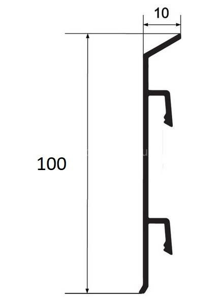 Напольный плинтус алюминиевый 100 мм ПТ-110 сырой алюминий 3 м