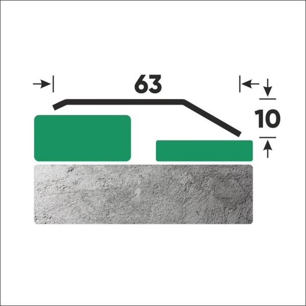 Разноуровневый порог стальной 63x10 мм FAP 10 M сатинированная сталь 2,7 м