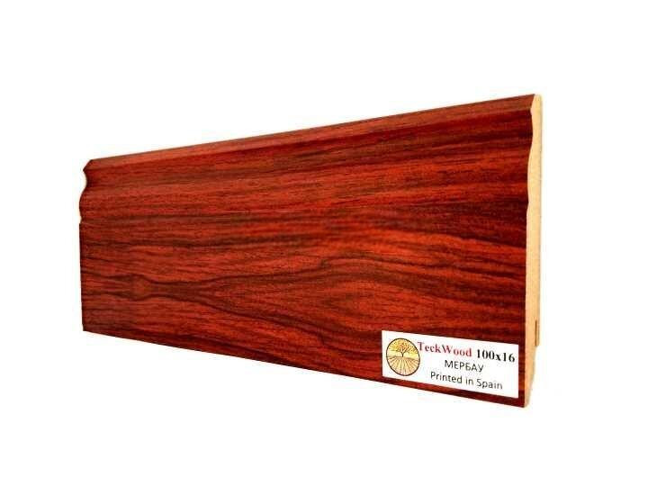 Плинтус для пола 100х16 мм Teckwood Мербау цветной МДФ 2.15 м