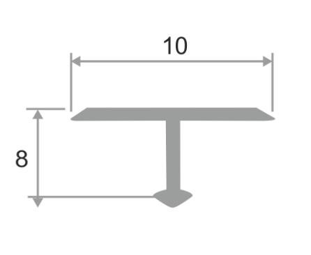 Алюминиевый Т-профиль ПТ-10 Черный матовый 2,7 м