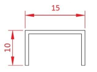 Стальной П-профиль 10х15 FSUP15-S сатинированный 2,7м