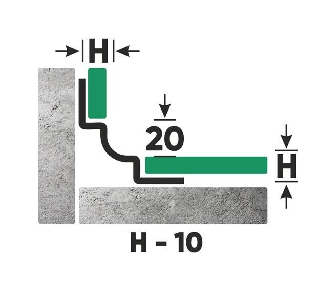 Стальной профиль для внутренних углов закладной 10 мм FWM 10 S сатинированная сталь 2,7 м