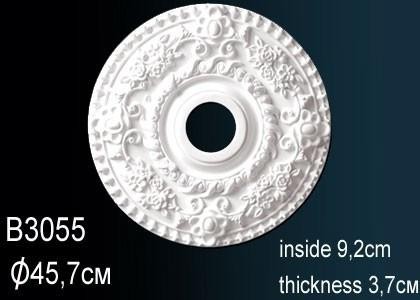 Потолочная розетка Перфект B3055 455 мм белый полиуретан