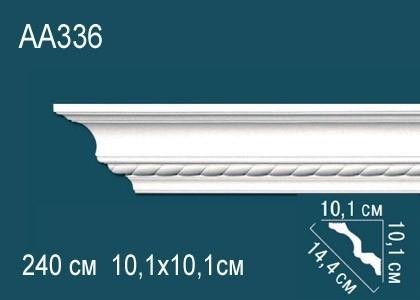 Потолочный плинтус с орнаментом Перфект AA336 101х144х101 мм 2,4 м белый полиуретан