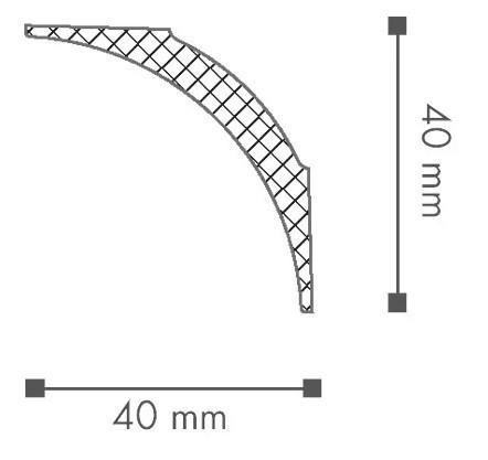 Потолочный плинтус NMC Nomastyl NE1 40х40 200 см