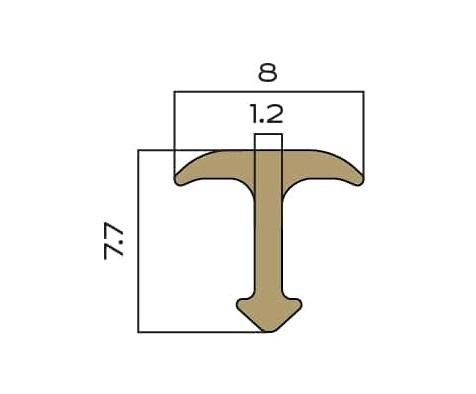 Т-профиль из латуни полукруглый 8 мм NEEXY PVL68-04 ANTBL антик бронза светлая 2.7м