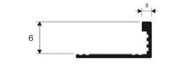 Профиль L-образный из латуни Progress PTOC 06 хром 2,7 м