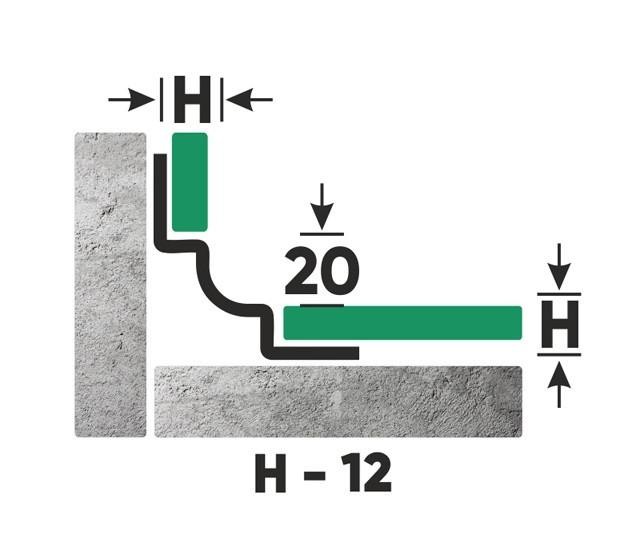 Стальной профиль для внутренних углов закладной 12 мм FWM 12 GP золото полированное 2,7 м