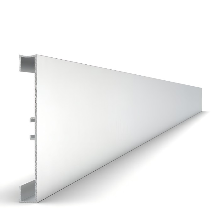 Алюминиевый плинтус с кабель-каналом для пола 100 мм Мега-Трейд 9141 серебро 3 м